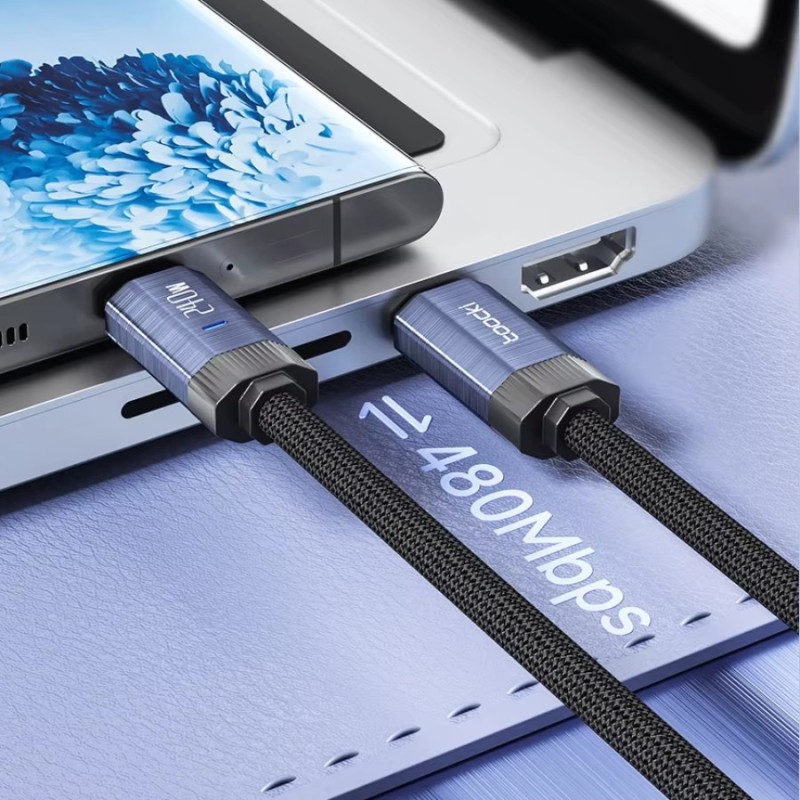 Câble USB-C vers USB-C 240W 1M Toocki Noir – Puissance et fiabilité