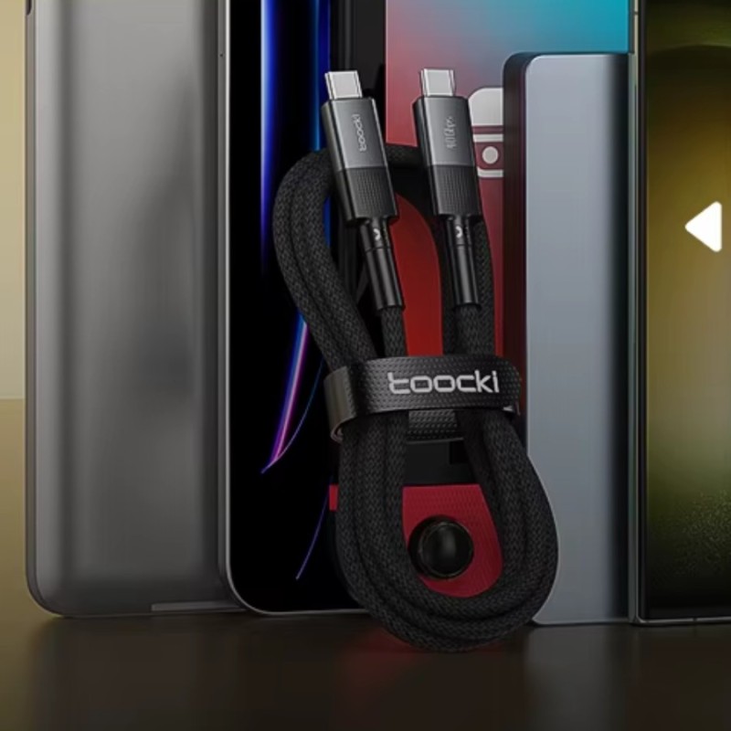 Câble USB-C vers USB-C 240W 40Gbps 1M Toocki Noir – Performance et vitesse