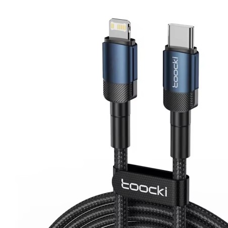 Câble USB-C vers Lightning 20W Toocki Bleu – Design unique et charge rapide
