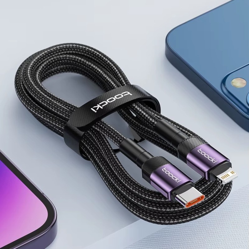 Câble USB-C vers Lightning 20W Toocki Bleu – Design unique et charge rapide
