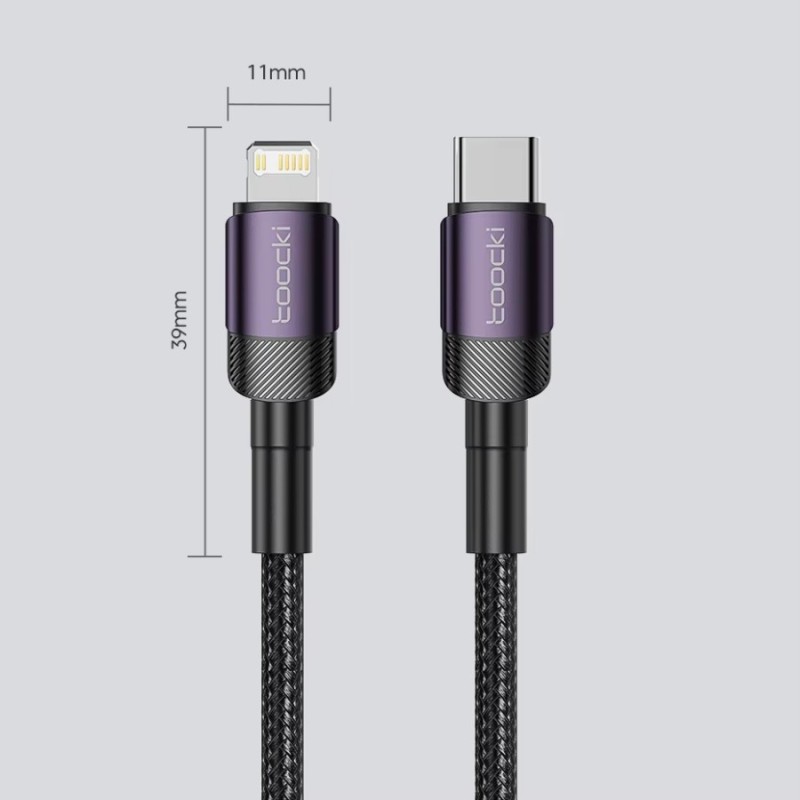 Câble USB-C vers Lightning 20W Toocki Bleu – Design unique et charge rapide