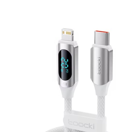 Câble USB-C vers Lightning 20W Toocki Blanc – Charge rapide pour vos appareils Apple