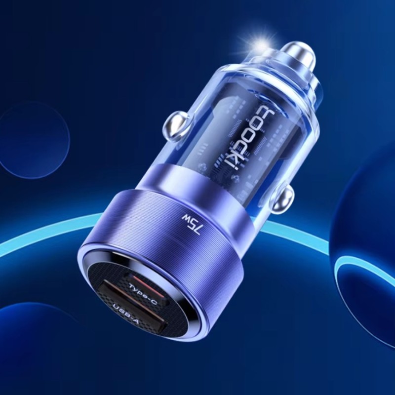 Chargeur de voiture 75W USB-C / USB-A – Puissance et charge rapide en déplacement