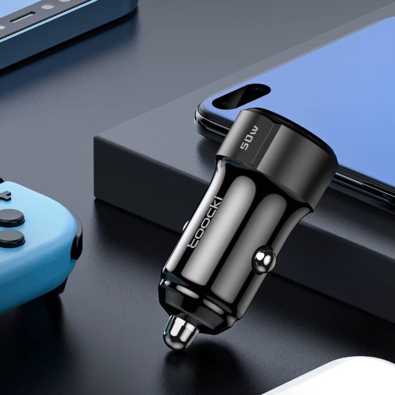 Chargeur de voiture 50W USB-C / USB-A – Charge rapide et pratique en déplacement