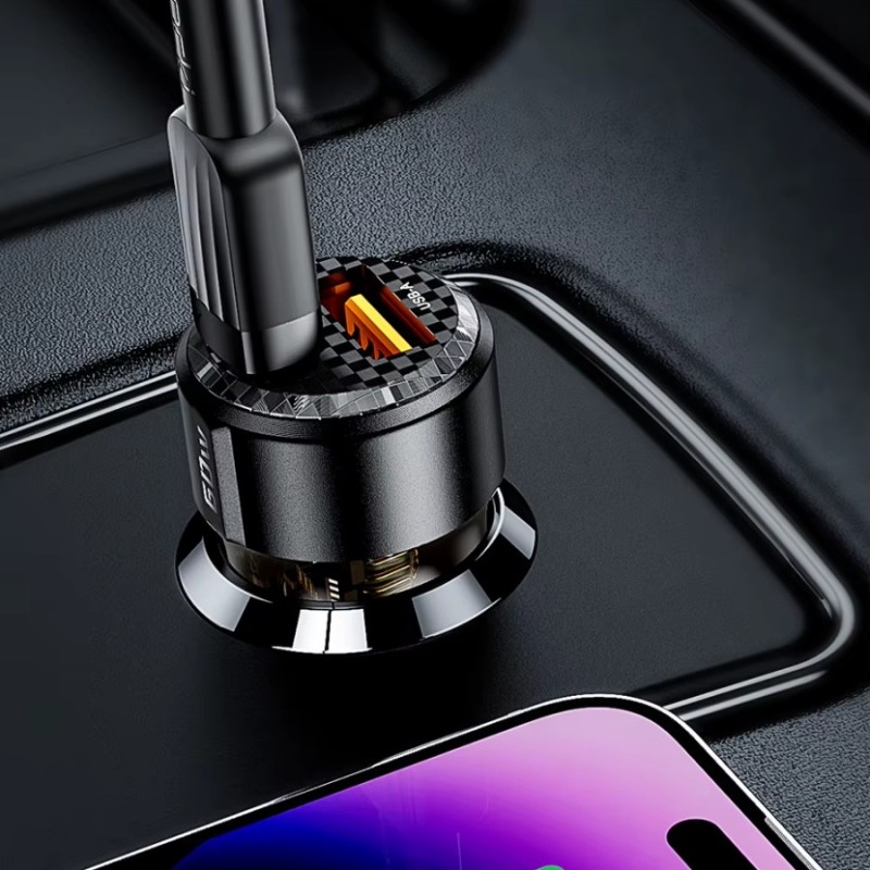 Chargeur de voiture 60W USB-C / USB-A – Charge rapide et polyvalence en déplacement