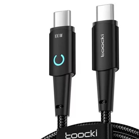 Câble USB-C vers USB-C 100W 1M Toocki Noir – Charge rapide et fiabilité