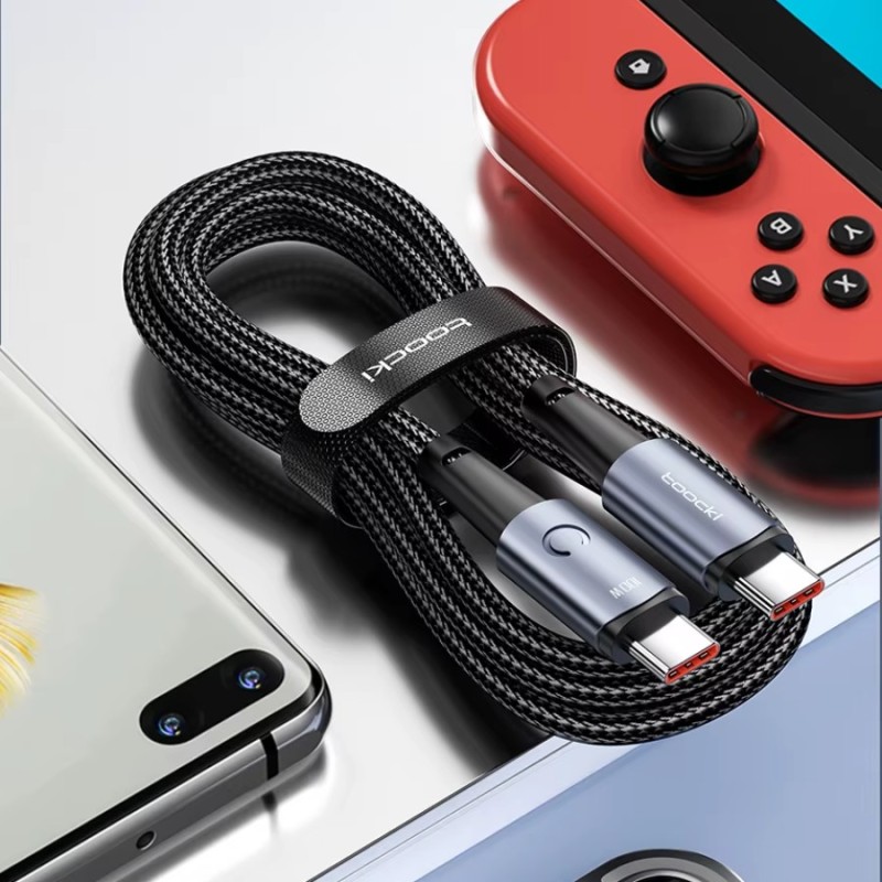 Câble USB-C vers USB-C 100W 1M Toocki Noir – Charge rapide et fiabilité