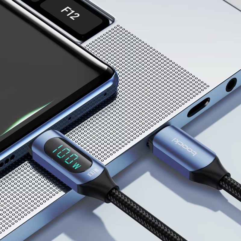Câble USB-C vers USB-C 100W 2M Toocki – Blanc ou Noir, charge rapide