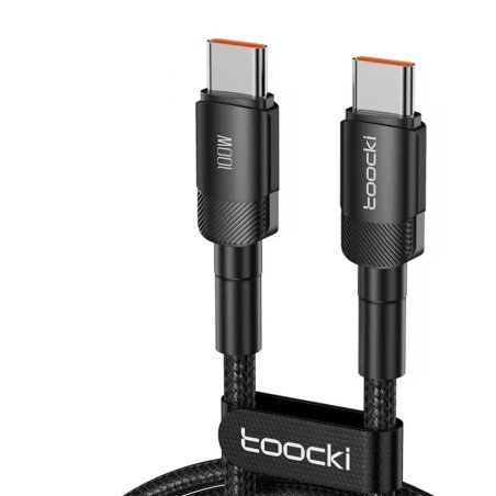 Câble USB-C vers USB-C 100W 2M Toocki Noir – Puissance et durabilité
